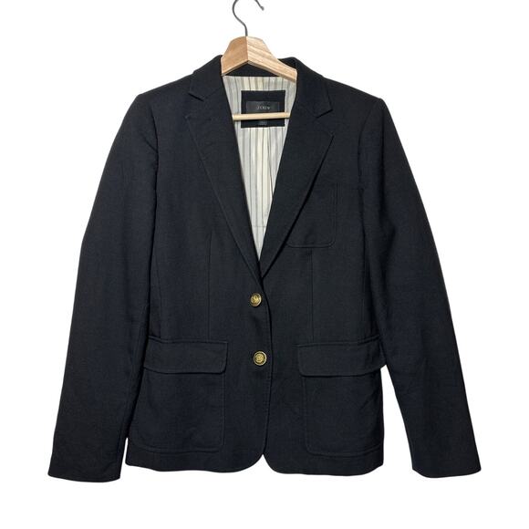 J. Crew Jackets & Blazers - J. Crew Rhodes Black Wool Blazer Style E1037 Size 8 Tall Long Preppy Designer